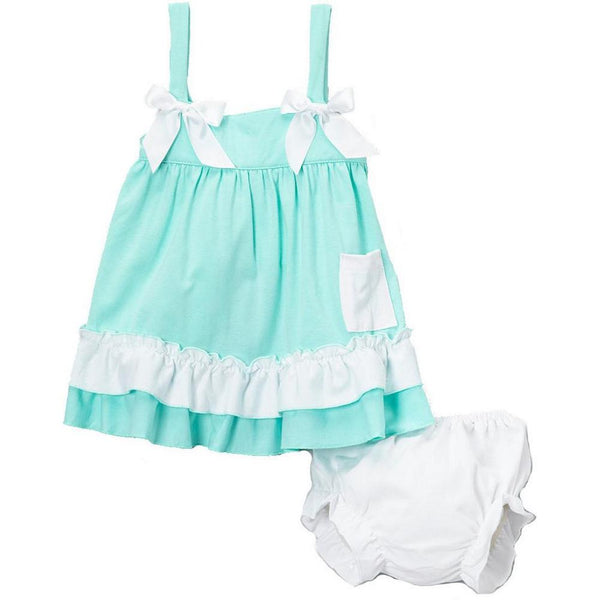Baby Girls Ivory Cheetah Bow Ruffles Swing Top Set 9-24M - SophiasStyle.com